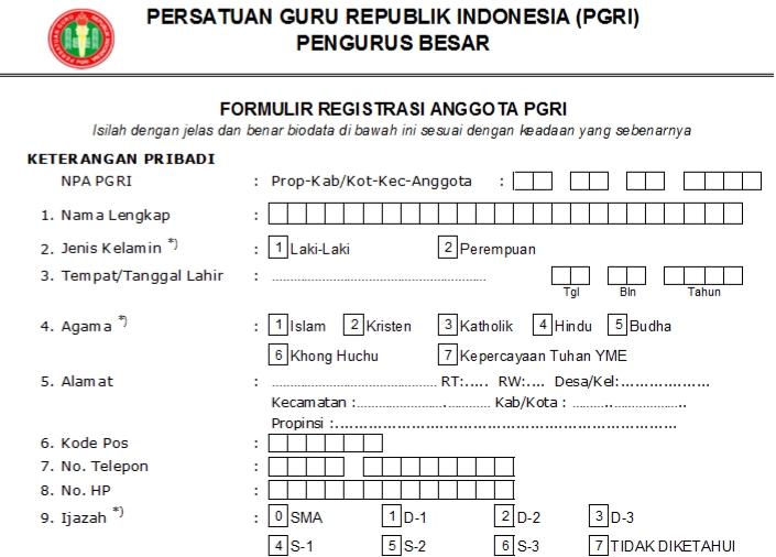 Pendaftaran PGRI Maluku Tengah - Persatuan Guru Republik Indonesia Cabang Maluku Tengah